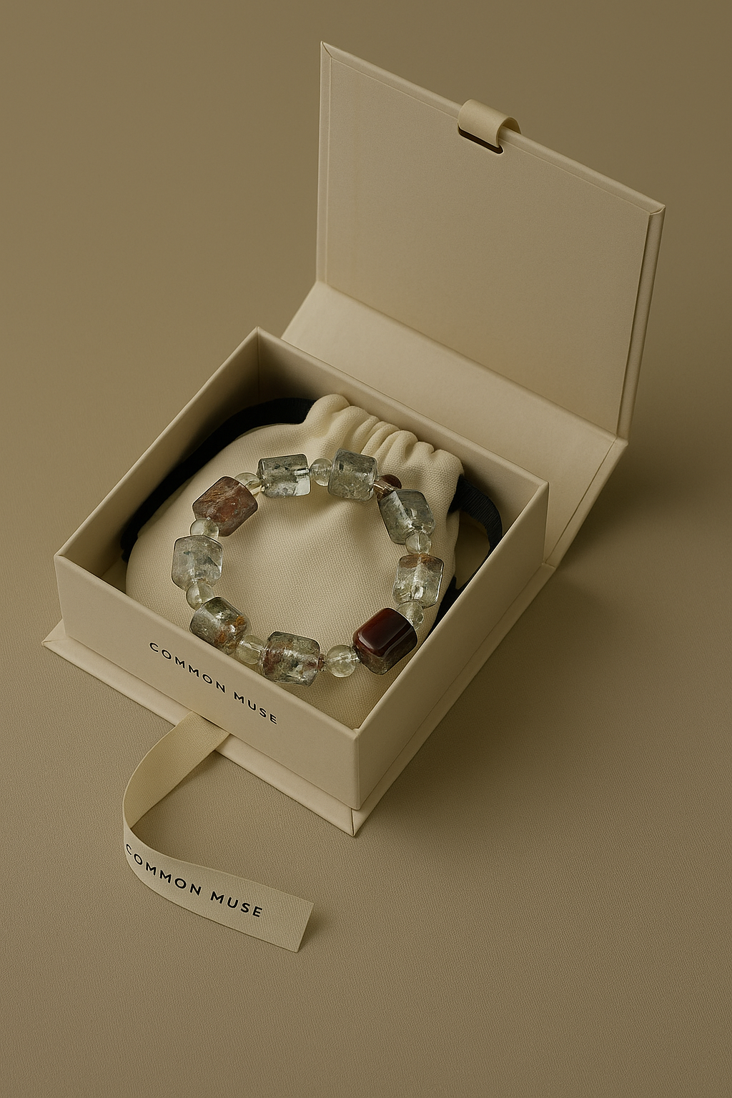 Natural Phantom Quartz Bracelet – Raw Crystal Energy