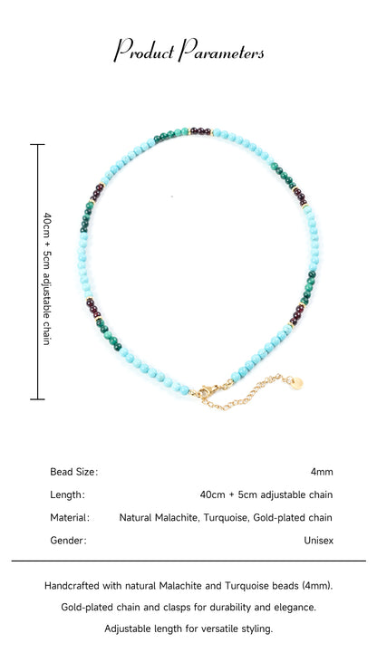Turquoise & Malachite Gemstone Necklace