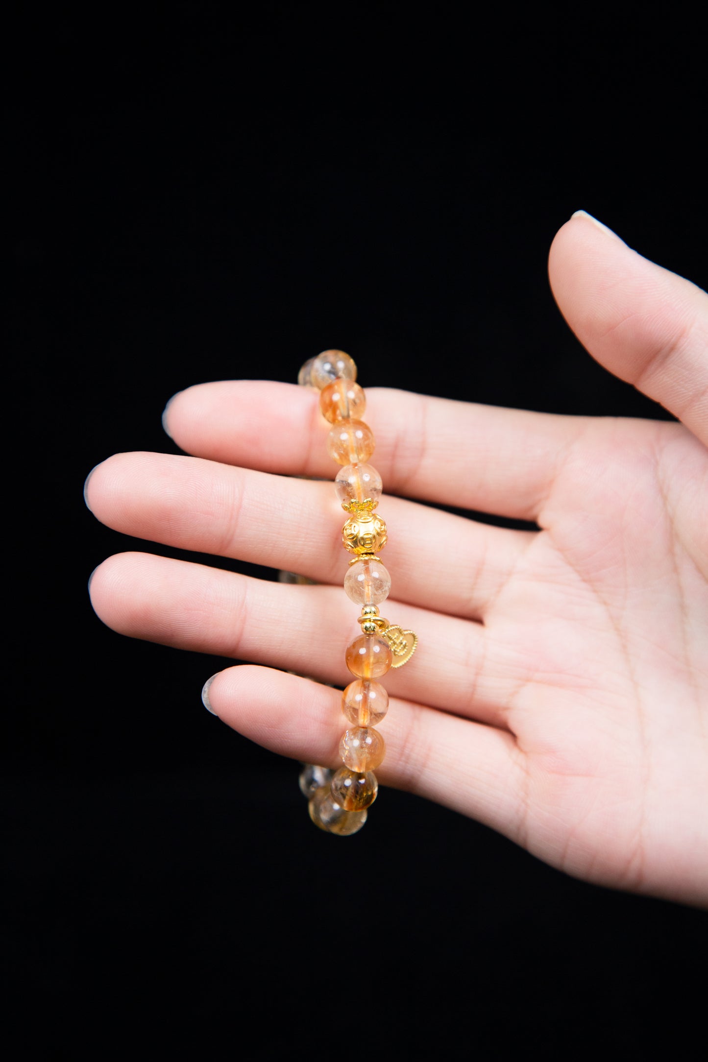 Natural Citrine Bracelet with Gourd Charm