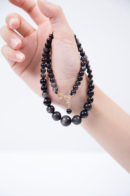 Black Obsidian Necklace & Bracelet Set – Guardian of Energy