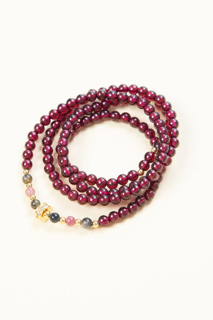 Garnet & Tourmaline Healing Bracelet