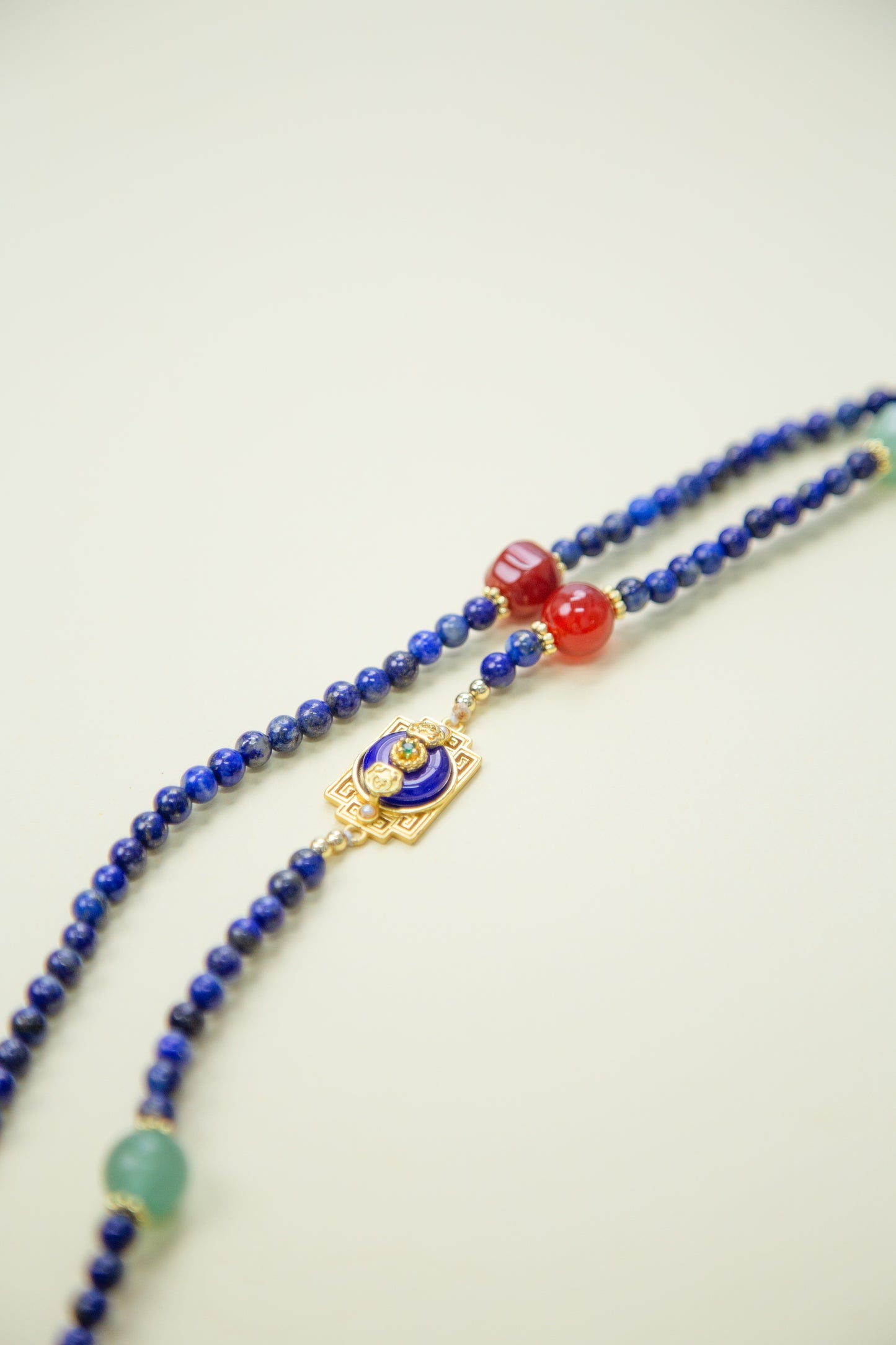 Lapis Lazuli Necklace with Aventurine & Rutilated Quartz