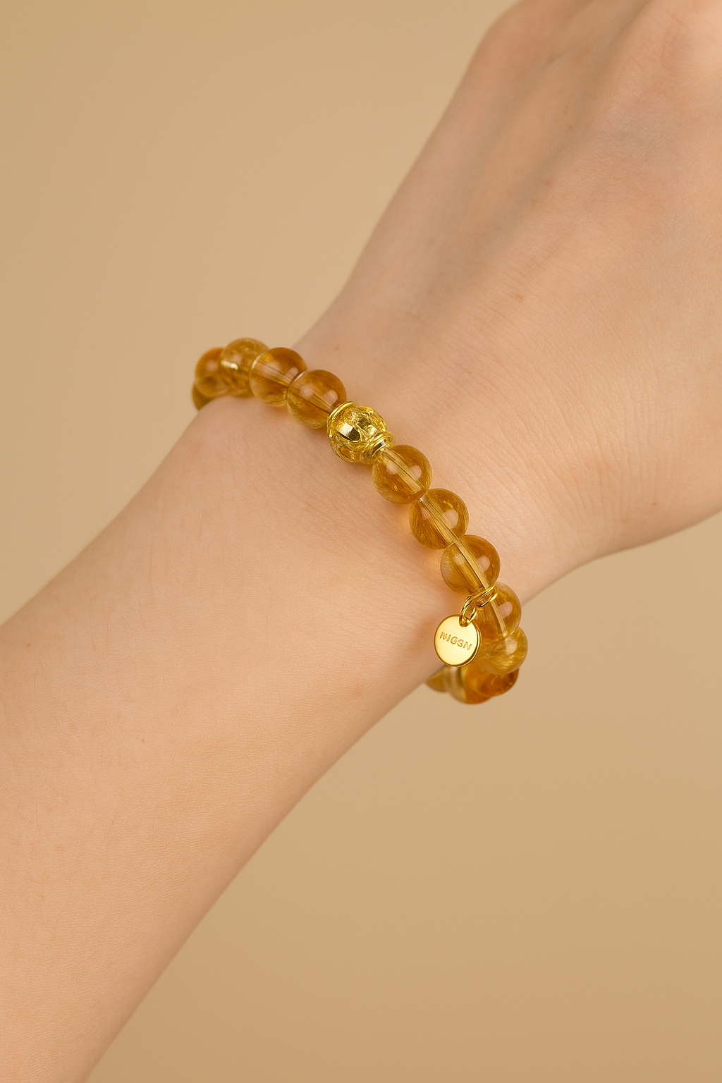 Natural Citrine Bracelet with Gourd Charm