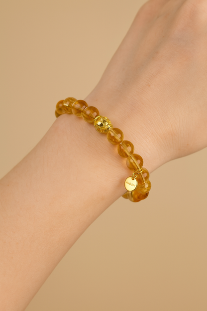 Natural Citrine Bracelet with Gourd Charm