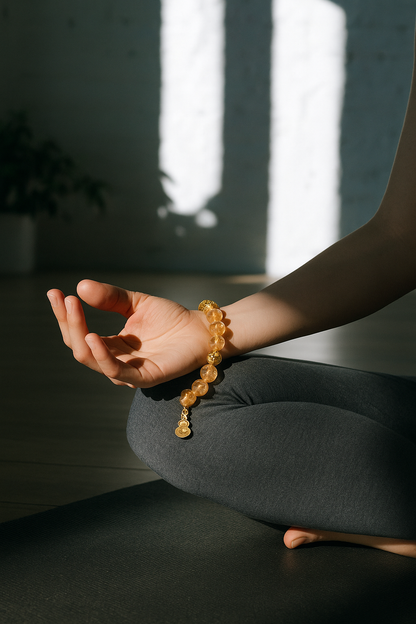 Natural Citrine Bracelet with Gourd Charm