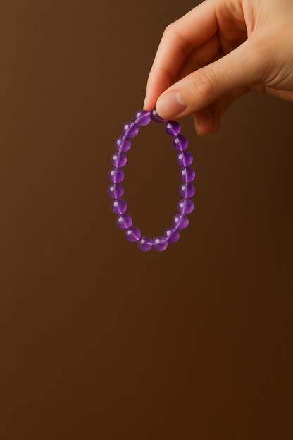 Natural Amethyst Bracelet 8mm | Stress Relief · Spiritual Growth · Calm Mind
