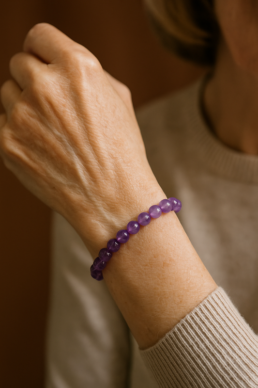 Natural Amethyst Bracelet 8mm | Stress Relief · Spiritual Growth · Calm Mind