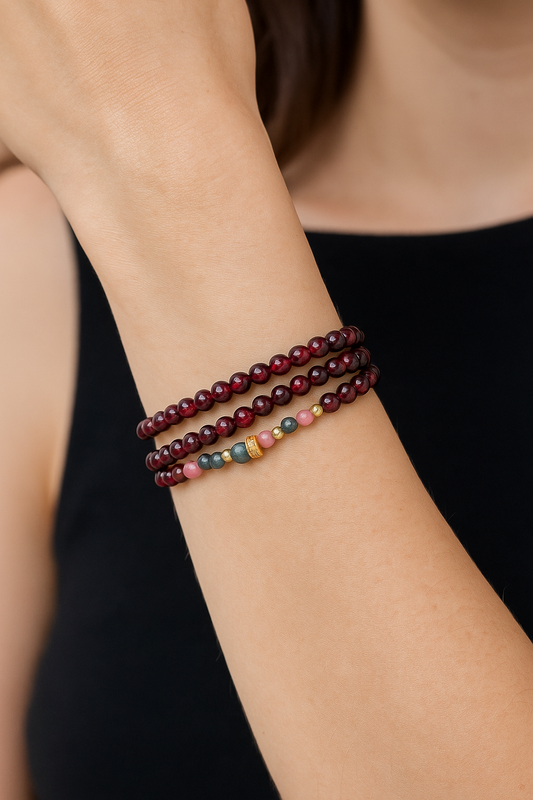 Garnet & Tourmaline Healing Bracelet