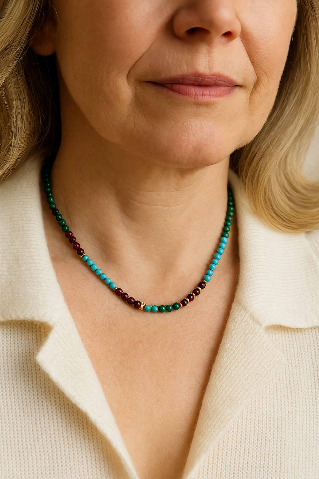 Turquoise & Malachite Gemstone Necklace