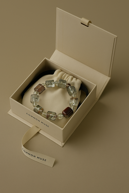 Natural Phantom Quartz Bracelet – Raw Crystal Energy