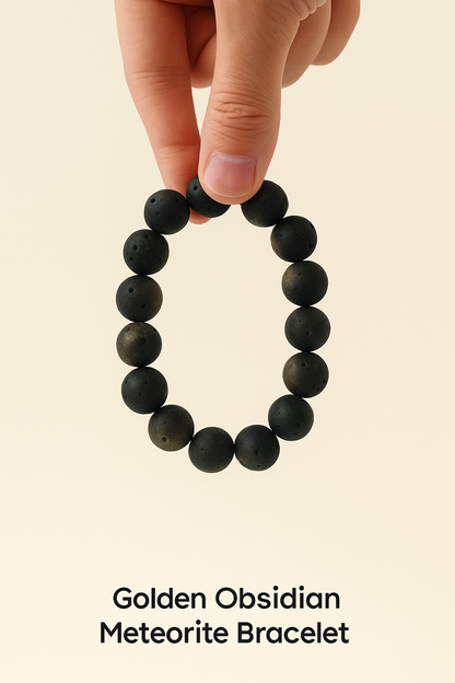 Natural Golden Obsidian Meteorite Bracelet