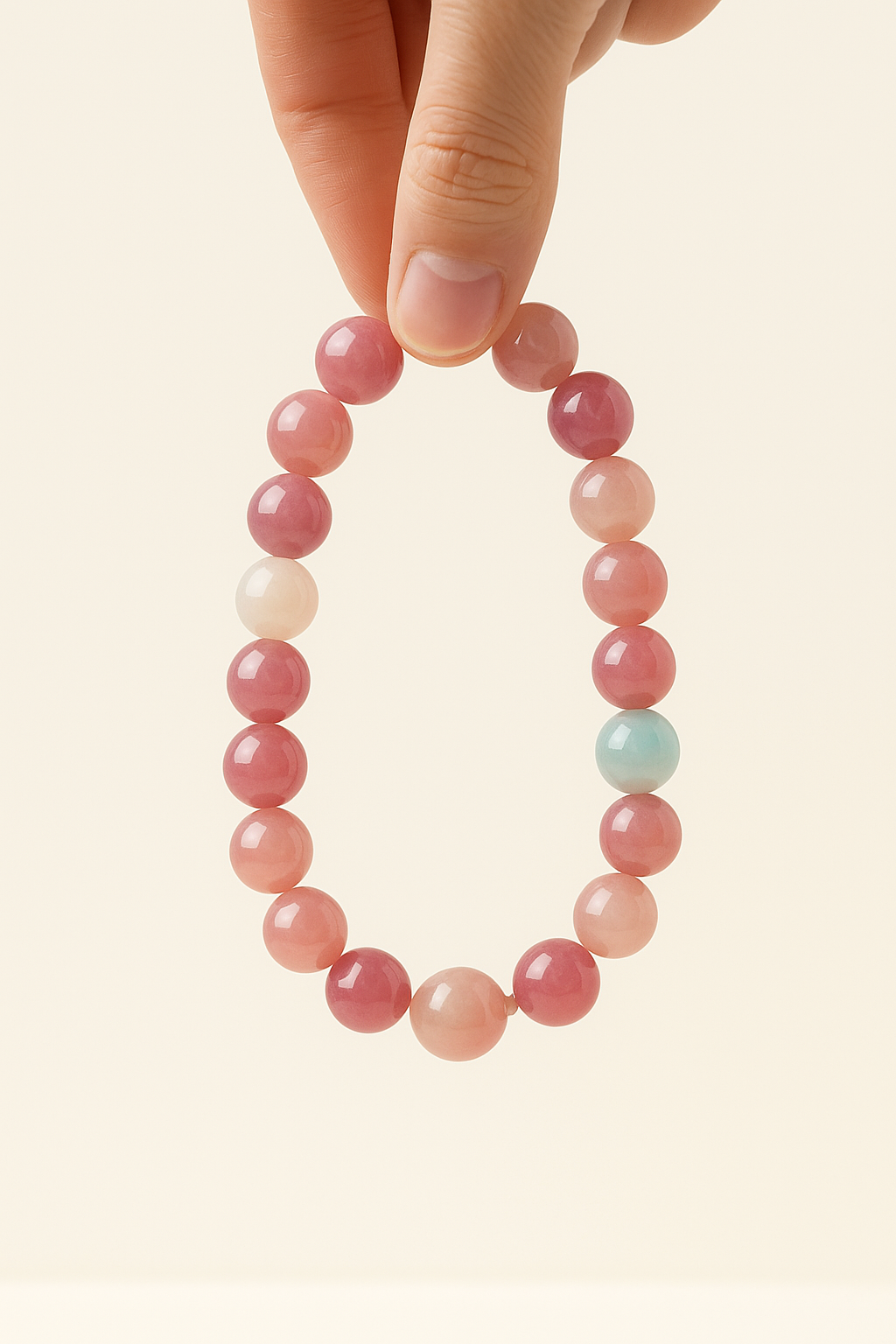 Natural Tourmaline "Milkshake" Bracelet – 9mm Beads