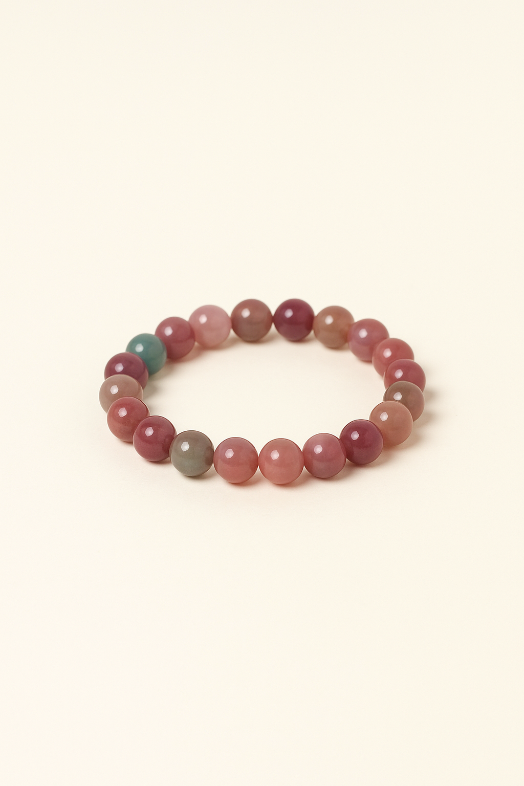 Natural Tourmaline "Milkshake" Bracelet – 9mm Beads