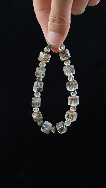 Natural Phantom Quartz Bracelet – Raw Crystal Energy