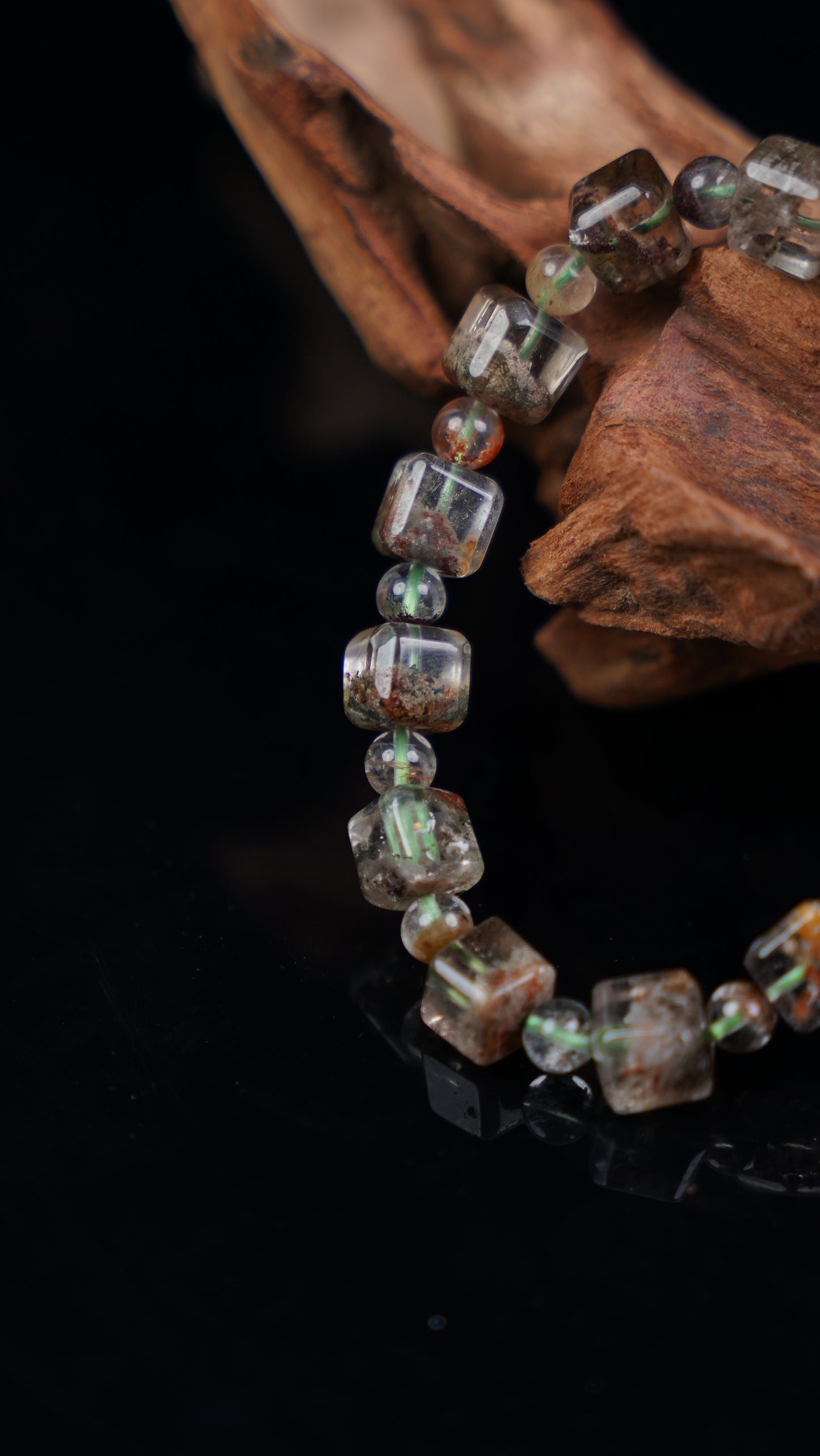 Natural Phantom Quartz Bracelet – Raw Crystal Energy